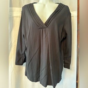 Black V neck blouse